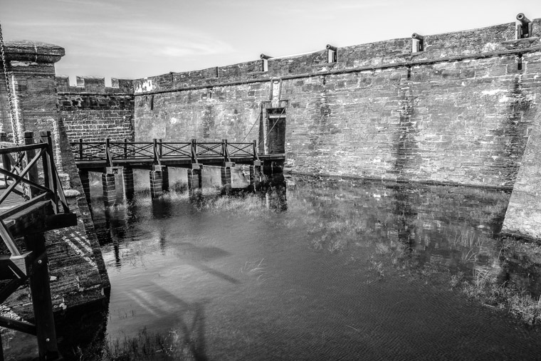 Castillo de san marcos fort moat with water drawbridge