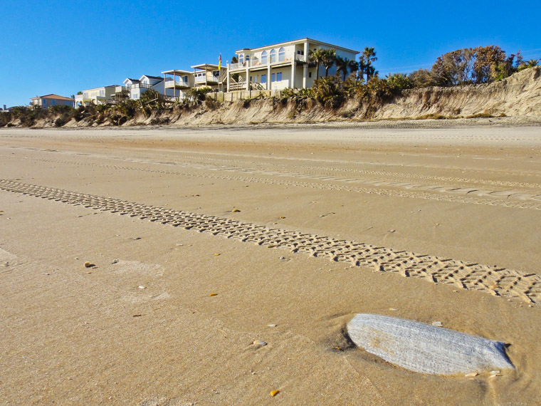 Sandbag washed up on vilano beach